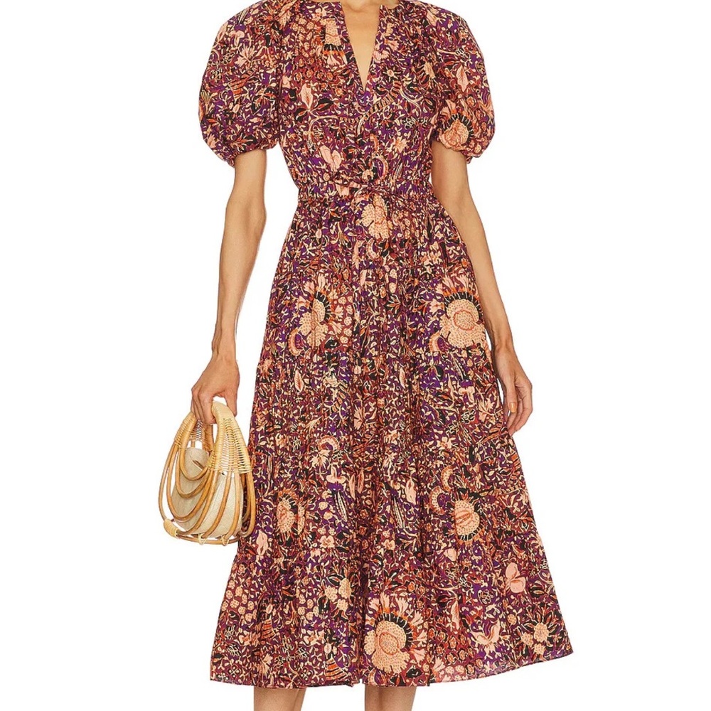 Ulla Johnson Olina Midi Dress - Purple And Orange… - image 8